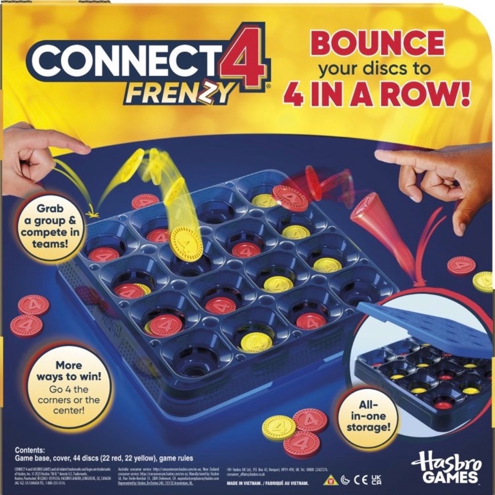Hasbro Connect 4 Frenzy Full Size Fast Bounce Game New Sealed